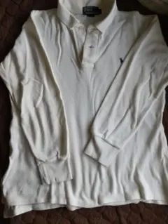 ホワイト 長袖 ポロシャツ