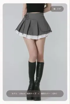 Darich ダブルレイヤードプリーツミニスカート GRY - メルカリ
