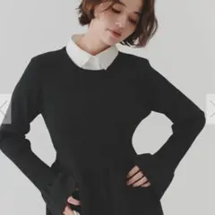 襟付き ロングワンピース