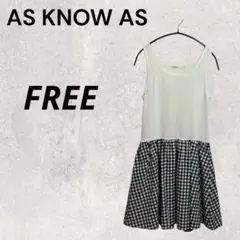 ASKNOWAS ホワイト FREE ミニワンピ ノースリーブ チェック柄 夏のサムネイル