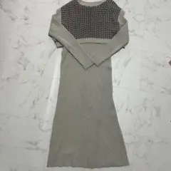 LOWRYS FARM 柄ニットベスト2WAYワンピース