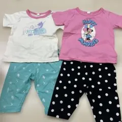 キッズ子ども女の子半袖パジャマ2点セット１００センチアリエル・ミニーマウス