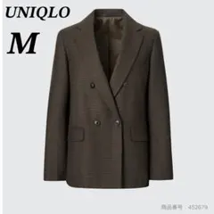 ユニクロ　ダブルブレストジャケット　アウター　羽織り　千鳥　ガンクラブチェック