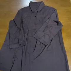 ピンタック チュニック ダークブラウン 七分袖
