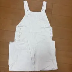 ホワイト サロペット M-L サイズ