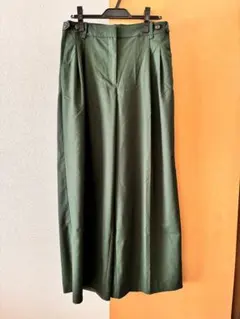 H&M ワイドテーラードパンツ　ダークグリーン　サイズ38