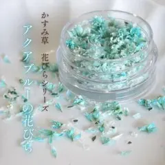 かすみ草　アクアブルー　花びら　フレーク　花びらフレーク　レジン　ドライフラワー