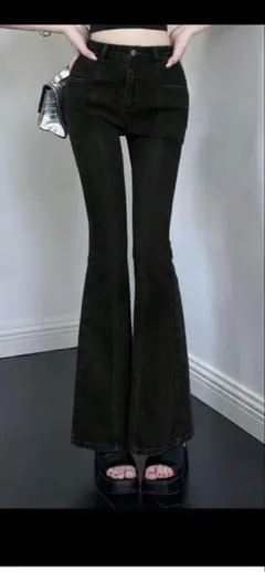 ブラックブーツカットデニム