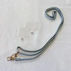 スマホストラップ　ショルダーストラップ　ブルー　おしゃれ　PUレザー　シンプル