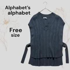 アルファベッツアルファベット 美品 チャコールグレー ベスト サイドスリット