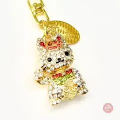 雪月花☆寄り添うネコ ホースシュー クローバー レジンキーホルダー1点