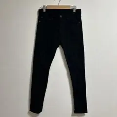 AZULバイマウジー 激伸びリペア加工スキニーデニム 黒 S 美脚パンツ