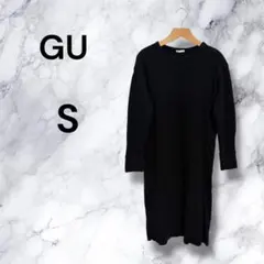 GU ジーユー サイドボタンワンピース ブラック S 318105