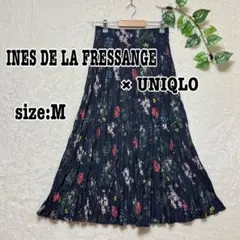 INES DE LA FRESSANGE 花柄 ロングスカート ウエストゴム M