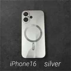 マグセーフ　iPhone16 スマホケース　シリコンカバー　レンズ保護　シルバー