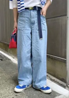 BEAMS BOY デニム　シンチバックパンツ