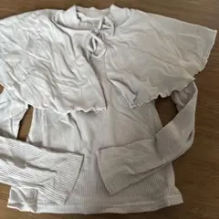 GRL ベージュリブ編み長袖トップス