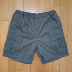 ●タグ付き MUJILabo 撥水ナイロンカーゴショートパンツ カーキグリーンL