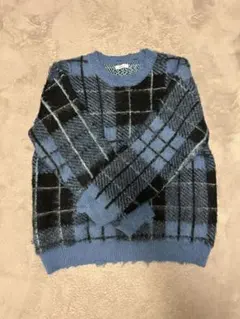 ONCILY シャギーチェックボリュームニット