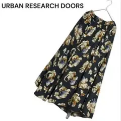 URBAN RESEARCH DOORS フラワープリント ロングスカート