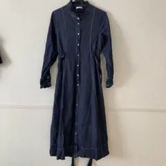 【美品】idem イデム デニムシャツワンピース ロング丈 Fサイズ