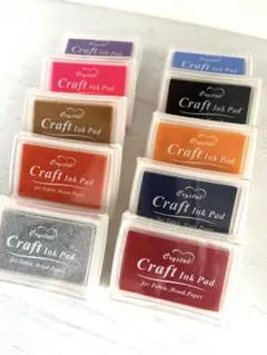 スタンプ台 10個　スタンプパッド 紙 布　スタンプ　カードに