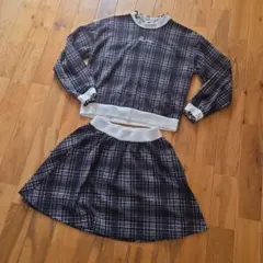 美品　チェック柄 セットアップ 　150