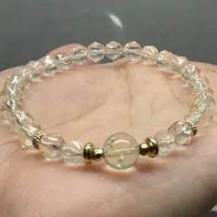 クリスタルガラス ビーズブレスレット 風水勾玉ブレスレット 高島易観 