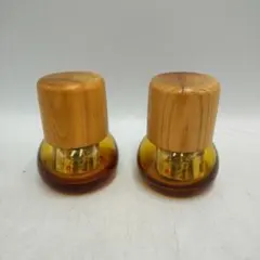 リブジョイ　手作り硝子　塩こしょう入れ　調味料入れ　レトロポップ　琥珀　可愛い