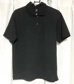 【新品未使用】　UNIQLO ユニクロ　メンズM　ポロシャツ　半袖　ブラック　黒のサムネイル
