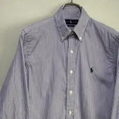 XS POLO ポロ RalphLaurenラルフローレンボタンダウンシャツ 紫