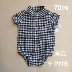 GAPbabyギンガムチェックロンパース　ボディースーツ　ベア柄　70㎝