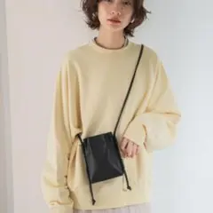 KBF ギャザーデザインミニBAG ミニバッグ ショルダー ブラック 黒