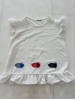 【美品】ファミリア 110 おさかな トップス フリル