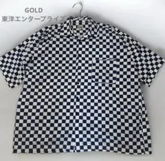 ゴールド GOLD 東洋エンタープライズ　チェッカーフラッグ柄　半袖シャツのサムネイル