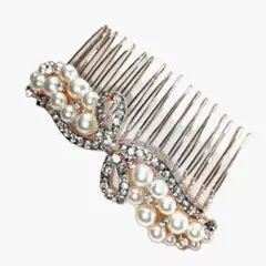 パールの ヘアコーム 髪飾り 髪留め おしゃれ ヘアアクセサリー 結婚式 和装