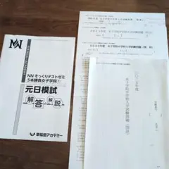 2022年 NN早実クラス 正月特訓＆直前特講①～④ 元日そっくりテスト5本勝負 小学6年生対象難関中学受験対策 NNそっくりテストゼミ5本勝負