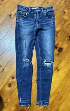 AZUL BY MOUSSY ダメージスキニーデニム XS