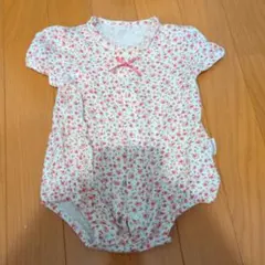 【2/8までの出品】赤ちゃんの城　花柄ロンパース　70サイズ