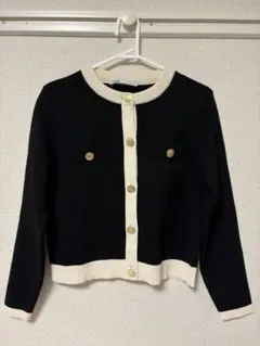 ZARA 黒・アイボリー カーディガン