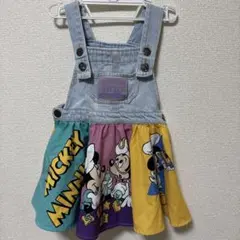 90サイズ　LITTC ミッキー＆ミニー ジャンパースカート