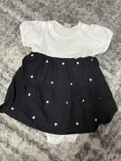 petit main ハート柄ロンパース 80cm