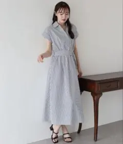 BLUEEAST カシュクールシャツワンピース