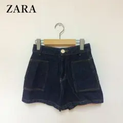 ZARA ザラ デニムショートパンツ 濃紺 インディゴ EUR34 XS〜S