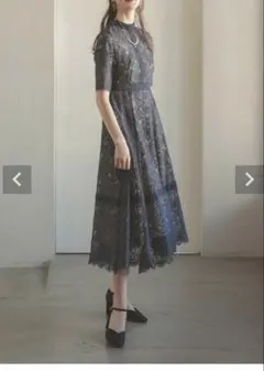 Dorry Doll 配色レース×ハシゴレース切り替えワンピースドレス