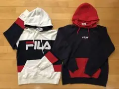 FILA 古着 カラーブロック パーカー 2点セット M