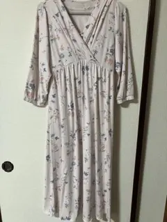 ワコール花柄 カシュクール ロングワンピース ルームウェア　カップ付き