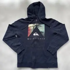 Quiksilver ダークブルー ジッパーパーカー　Mサイズ