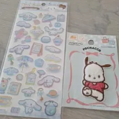 新品　ポチャッコ ワッペンシール　シナモンロールキャンディステッカー