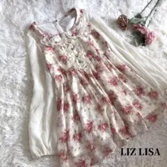 リズリサ　ワンピース　チュニック　フラワー　ピンク